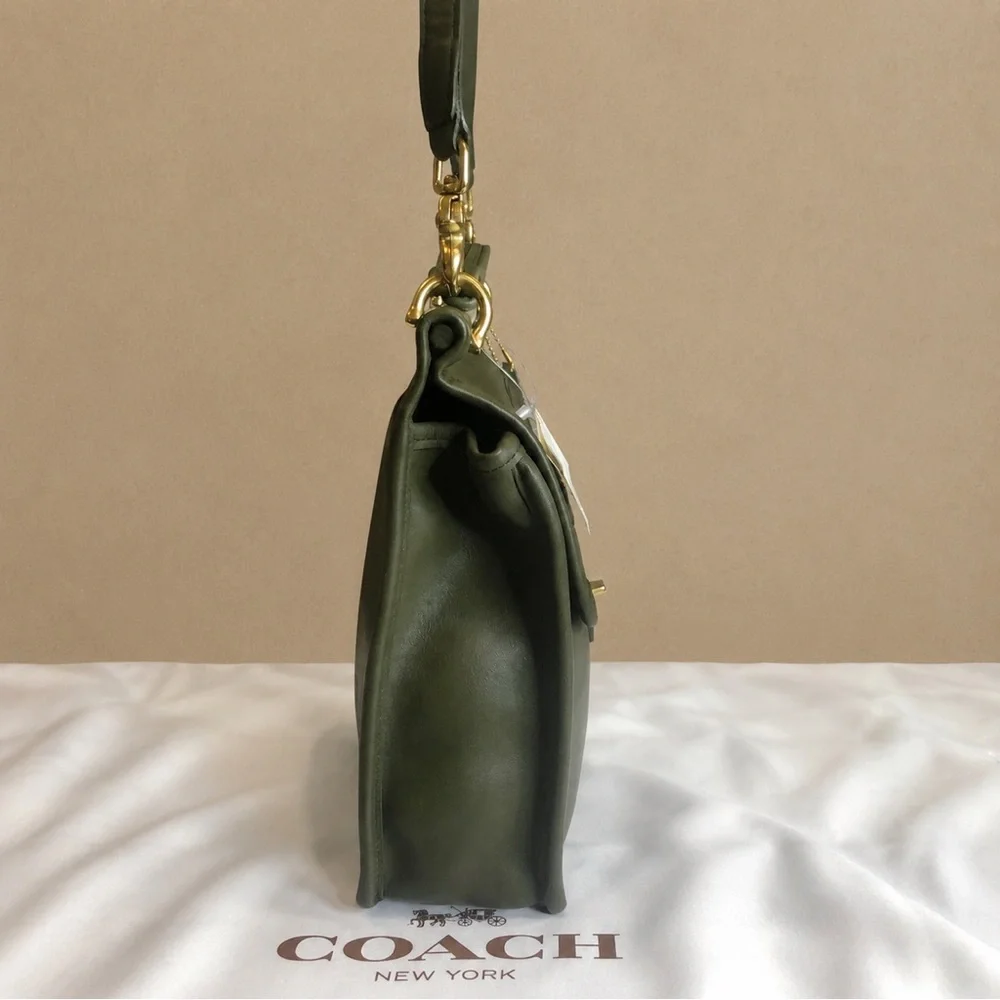 NWT Vintage COACH WILLIS Loden Green Top Handle Turn Lock Satchel 9927 COA